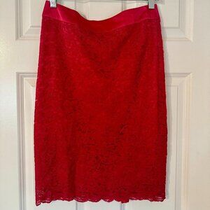 Red Lace Pencil Skirt by Review (US Size 6)